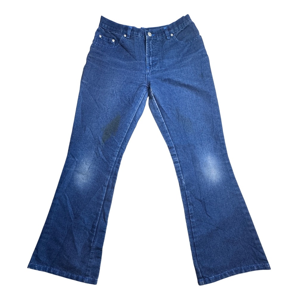 No Boundaries Flare Leg Jeans Juniors 5 Dark‎ Wash Blue Denim Vintage Style Y2K